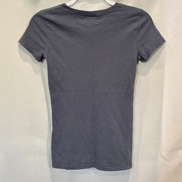 Vtg Hollister Y2K Womens Shirt Top Retro Spell Out Gray Blue S Fitted 19641 - Picture 2 of 11